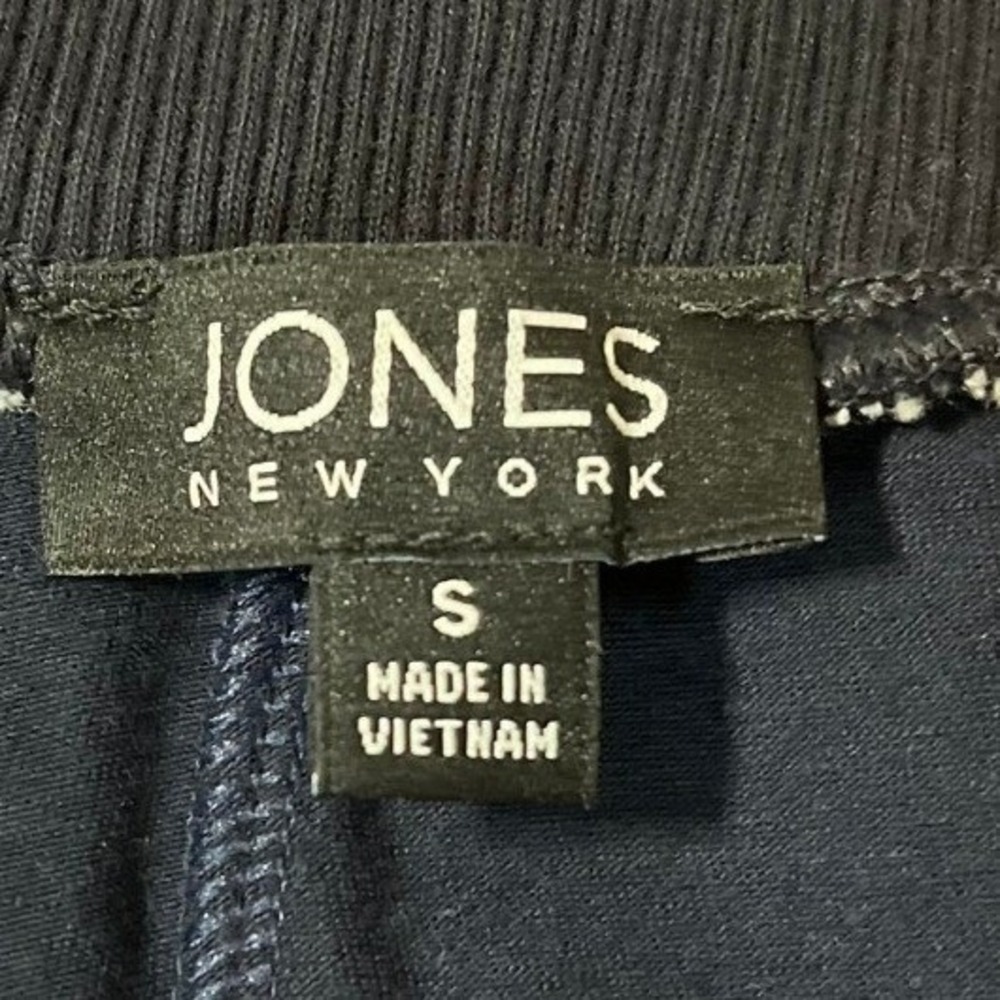 Jones New York Women Mini Skirt S Navy White Stripe Knit Pull-On A-Line Casual - Picture 3 of 10